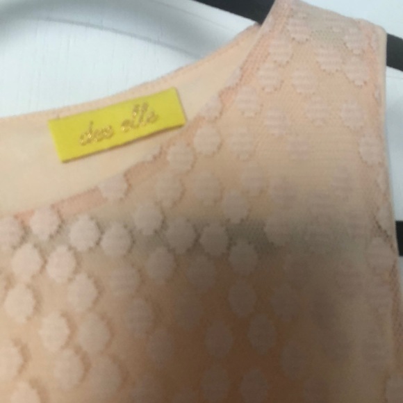 NWT Nordstrom Dee Elle Lace Spring Blush Peach Polka Dot Sleeveless Shift Dress - Picture 5 of 12